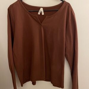 Pact toast colored long sleeve top